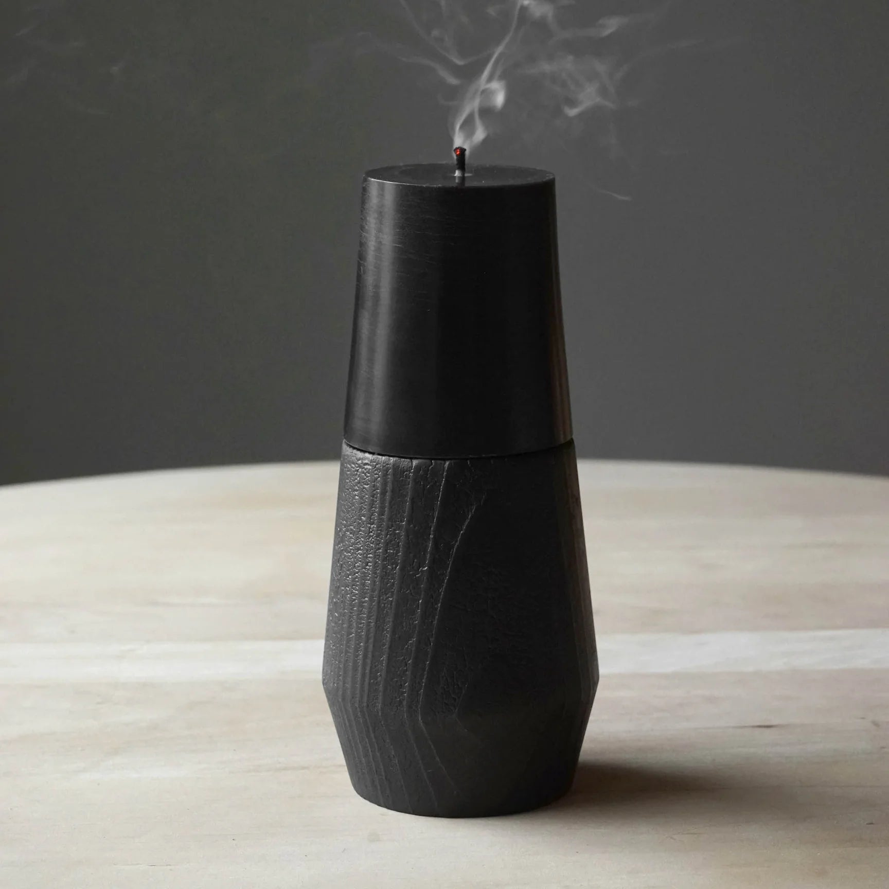 Smokestack Pillar Candle & Holder