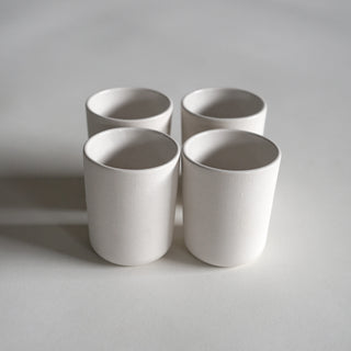 4 4" white porcelain cups