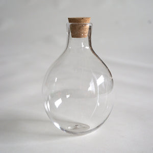 Clear glass pitcher with cork